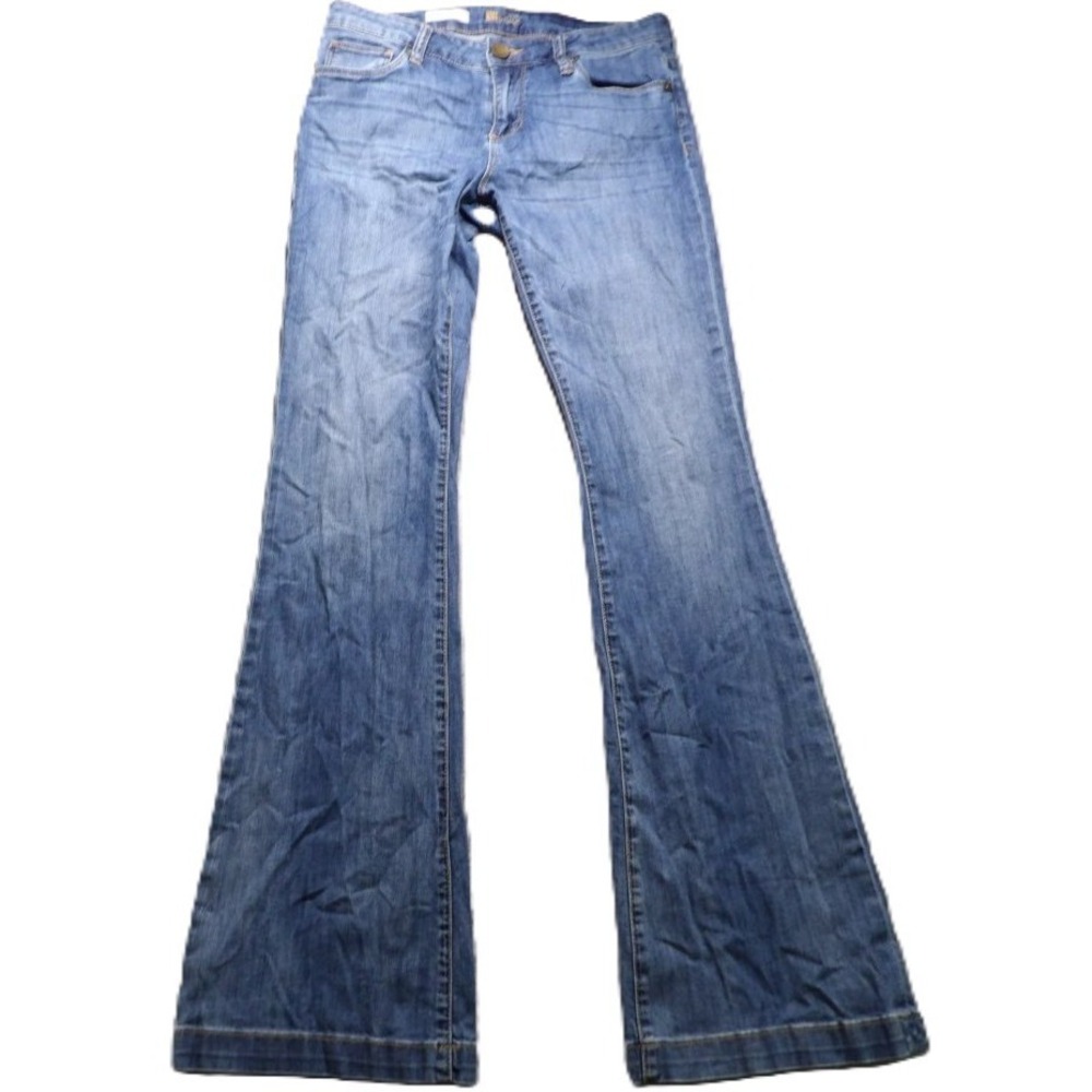 KUT from the Kloth Women 6 Blue Chrissy Flared Denim Jeans Cotton Stretch Casual